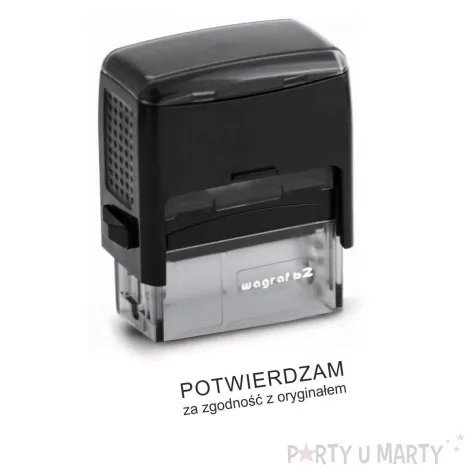 pieczatka z napisem potwierdzam za zgodnosc z oryginalem czarna 38 x 14 mm