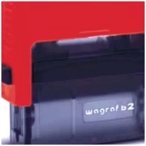 pieczatka z napisem won mi stad czerwona 39 x 15 mm