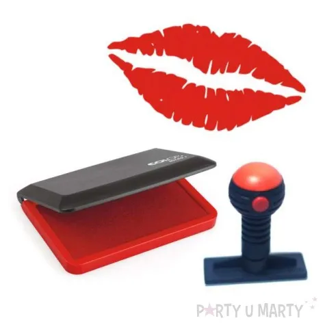 pieczatka z tuszem usta xl czerwona