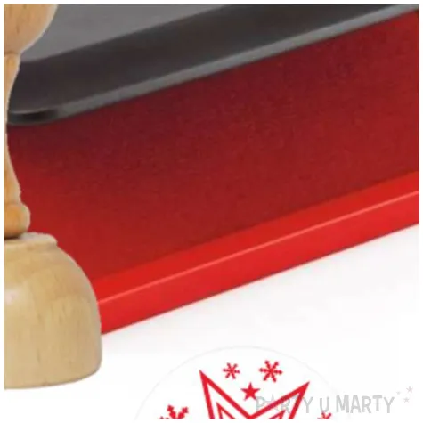 pieczatka z tuszem wesolych swiat gwiazdka czerwona 40mm