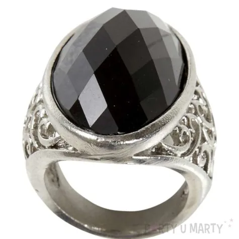 pierscionek gotycki z diamentem czarny widmann