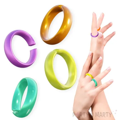 pierscionki disco metaliczne mix rozm l xl 4 szt