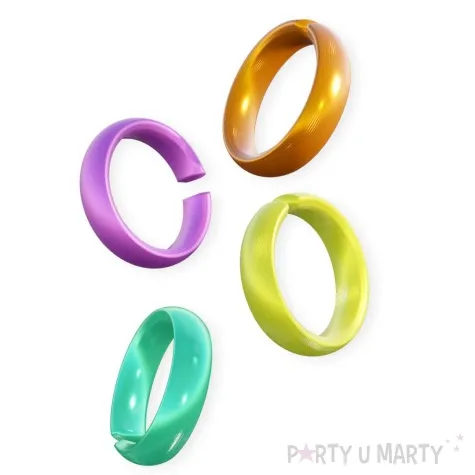 pierscionki disco metaliczne mix rozm s m 4 szt