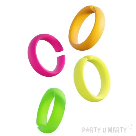 pierscionki disco neonowe mix rozm m l 4 szt