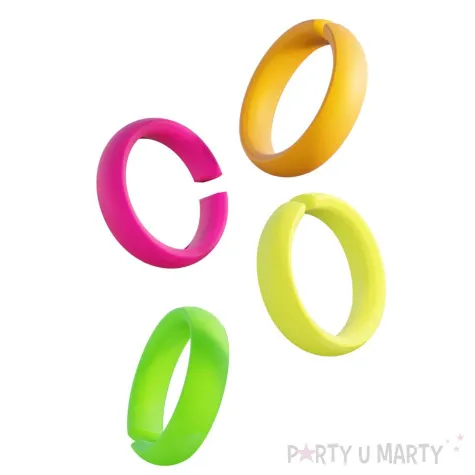 pierscionki disco neonowe mix rozm s m 4 szt
