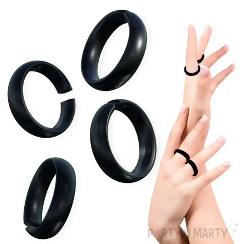 pierscionki punk rock czarny rozm s m 4 szt