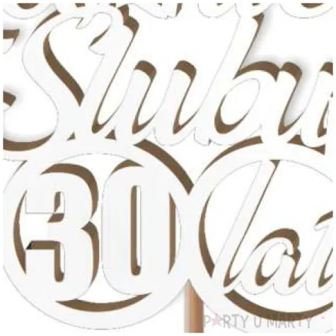 pik ozdobny 30 rocznica slubu bialy 24 cm