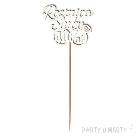 pik ozdobny 40 rocznica slubu bialy 24 cm