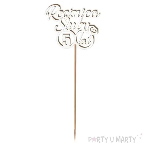 pik ozdobny 5 rocznica slubu bialy 24 cm