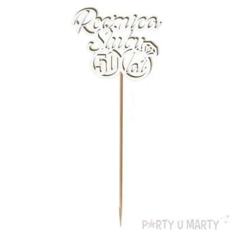 pik ozdobny 50 rocznica slubu bialy 24 cm