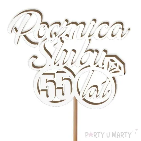 pik ozdobny 55 rocznica slubu bialy 24 cm