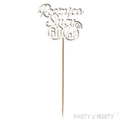 pik ozdobny 60 rocznica slubu bialy 24 cm