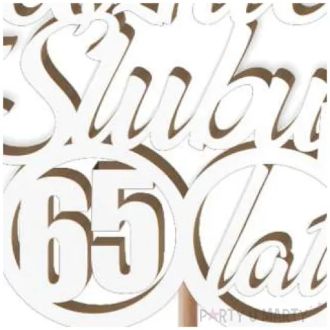 pik ozdobny 65 rocznica slubu bialy 24 cm