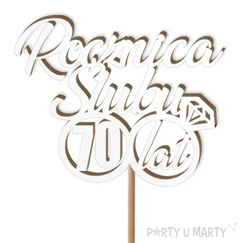 pik ozdobny 70 rocznica slubu bialy 24 cm