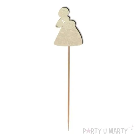 pik ozdobny baranek zakrecony drewno 24 cm