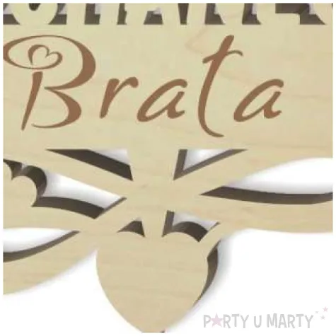 pik ozdobny dla kochanego brata drewno 23 cm