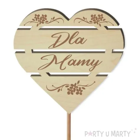 pik ozdobny dla mamy drewno 24 cm