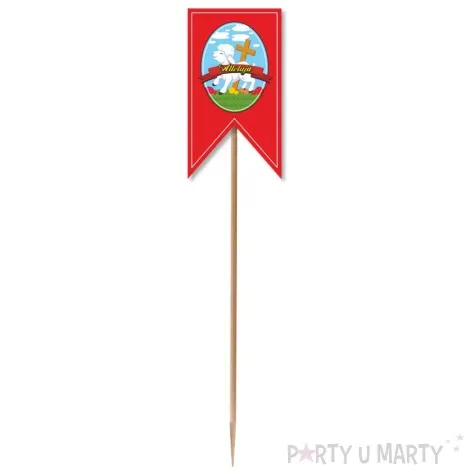 pik ozdobny do koszyczka baranek wielkanocny czerwony 23cm