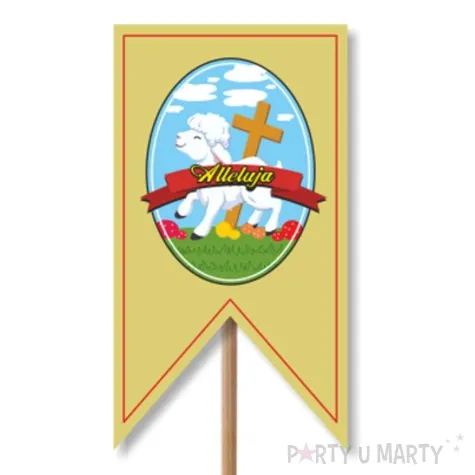 pik ozdobny do koszyczka baranek wielkanocny piaskowy 23cm