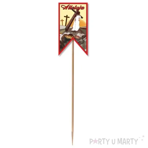 pik ozdobny do koszyczka chrystus z krzyzem 23cm