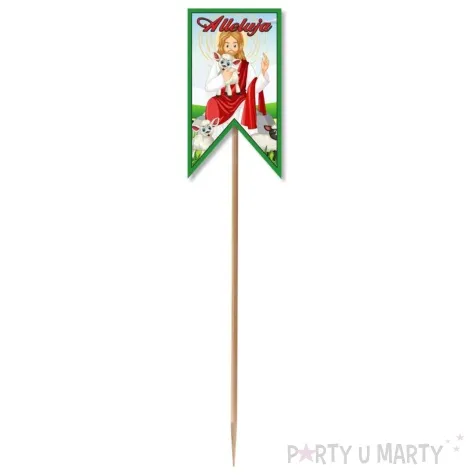 pik ozdobny do koszyczka jezus z barankiem 23cm