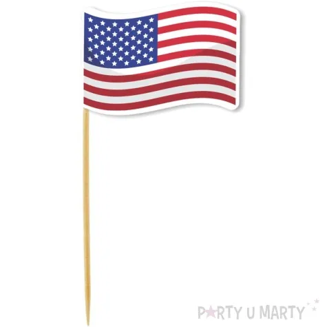 pik ozdobny flaga usa czerwono granatowa 23 cm