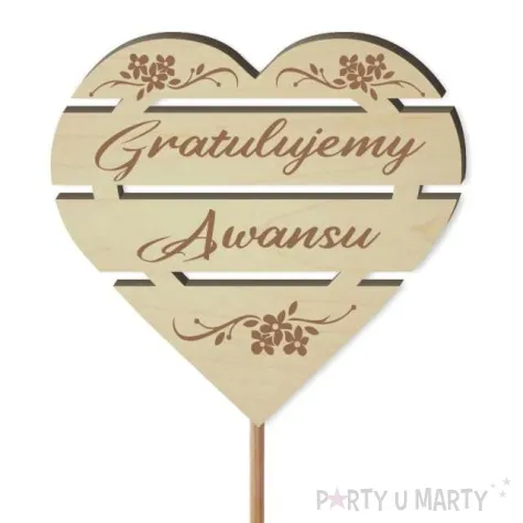 pik ozdobny gratulujemy awansu drewno 24 cm