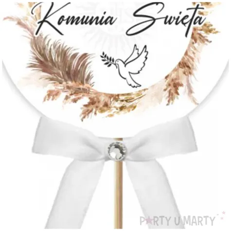 pik ozdobny lux komunia boho kokardka z cyrkonia 28cm