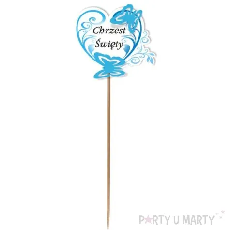 pik ozdobny motyle 3d chrzest swiety blekitny 24 cm