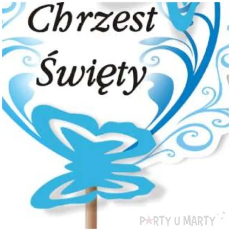 pik ozdobny motyle 3d chrzest swiety blekitny 24 cm