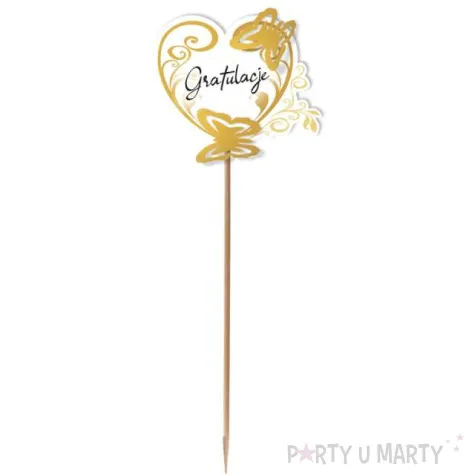pik ozdobny motyle 3d gratulacje zloty 24 cm