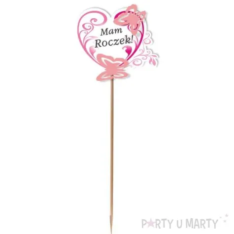 pik ozdobny motyle 3d mam roczek rozowy 24 cm