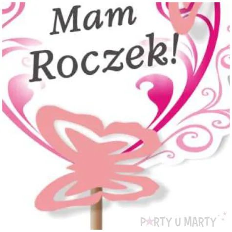 pik ozdobny motyle 3d mam roczek rozowy 24 cm