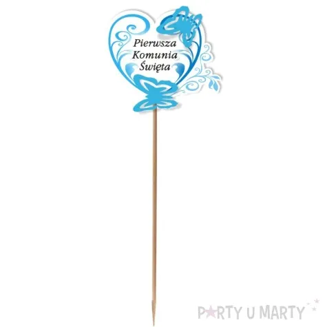 pik ozdobny motyle 3d pierwsza komunia sw blekitny 24 cm