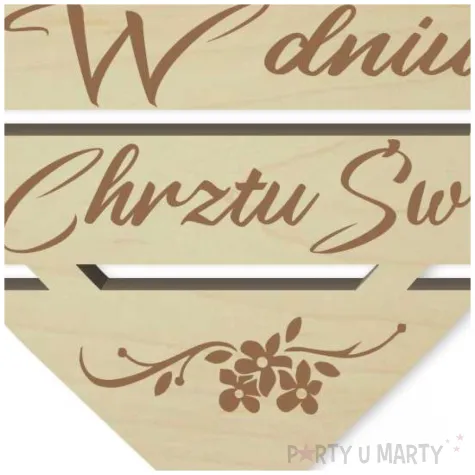 pik ozdobny w dniu chrztu sw drewno 24 cm