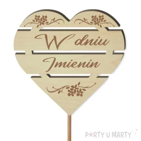 pik ozdobny w dniu imienin drewno 24 cm