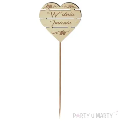 pik ozdobny w dniu imienin drewno 24 cm