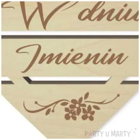 pik ozdobny w dniu imienin drewno 24 cm
