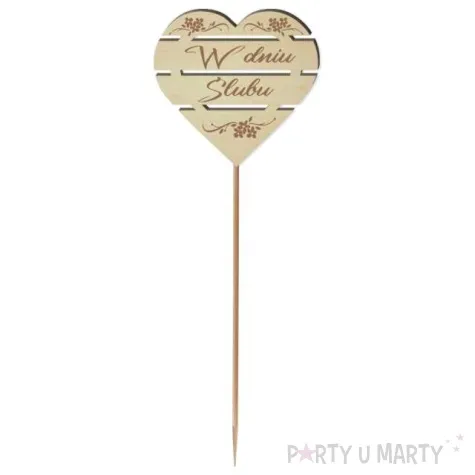 pik ozdobny w dniu slubu drewno 24 cm