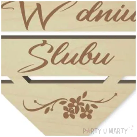 pik ozdobny w dniu slubu drewno 24 cm