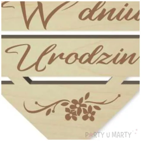 pik ozdobny w dniu urodzin drewno 24 cm