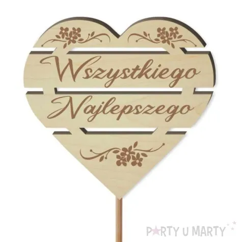 pik ozdobny wszystkiego najlepszego drewno 24 cm