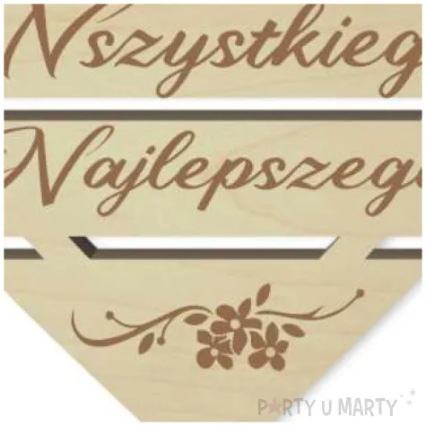 pik ozdobny wszystkiego najlepszego drewno 24 cm