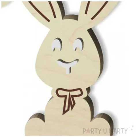 pik ozdobny zajaczek z kokardka drewno 24 cm