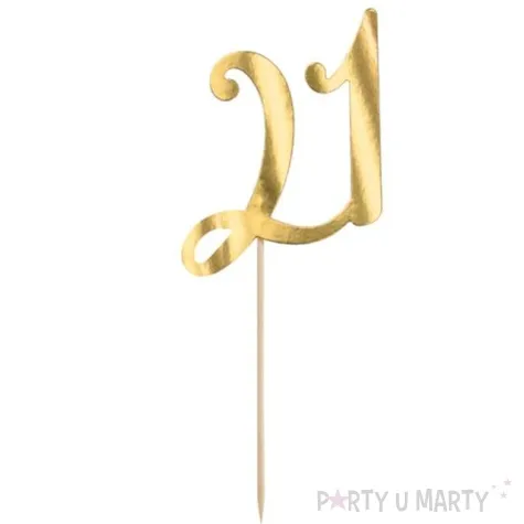 piker liczba 21 zloty partydeco 20 5 cm