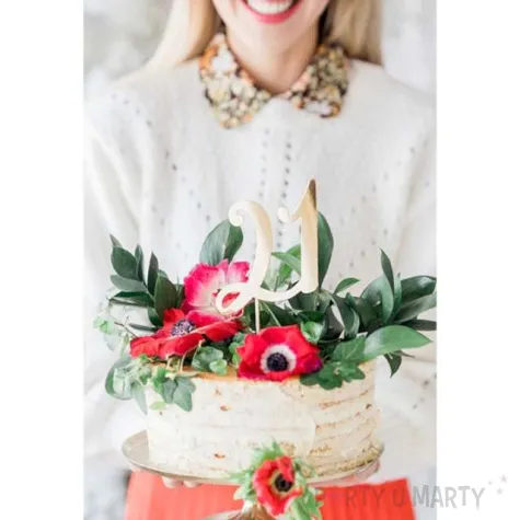 piker liczba 21 zloty partydeco 20 5 cm