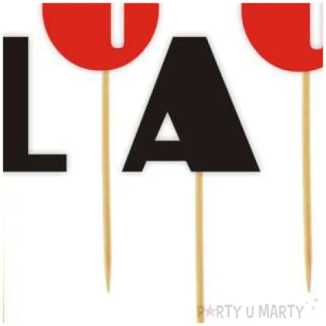 pikery 100 lat czerwono czarne 6 szt