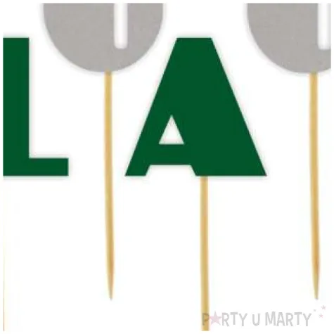 pikery 100 lat srebrno zielone 6 szt