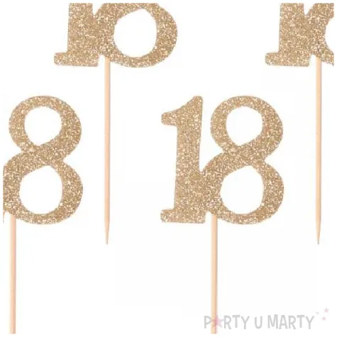 pikery 18 urodziny classic zlote godan 10 cm