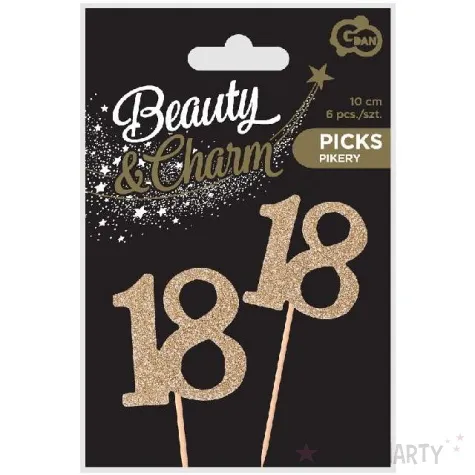 pikery 18 urodziny classic zlote godan 10 cm